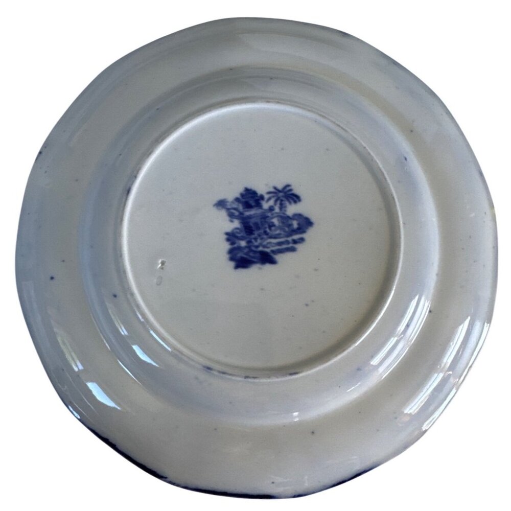 Vintage W Adams & Sons England Kyber 9 inch Flow Blue Dinner Plate - Picture 3 of 15